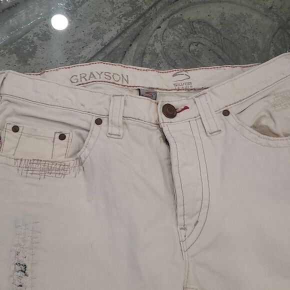 silver Jeans White Distressed Jeans - Picture 2 of 10